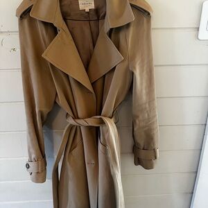 Sezane Classic Khaki Trench Coat with Belt